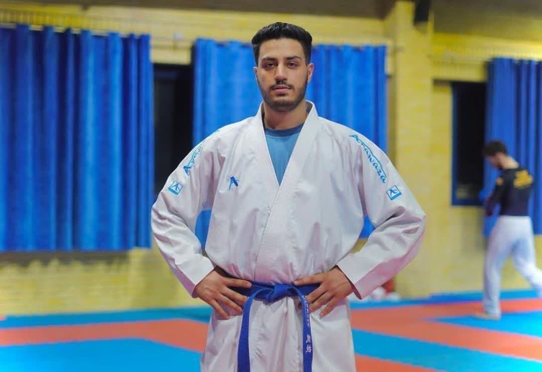 مدال خوش رنگ طلا بر گردن کاراته کار زنجانی در لیگ کاراته وان سری آ قونیه 2023