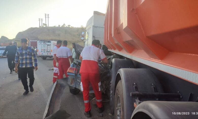 تصادف جاده زنجان به بیجار مرگ راننده را رقم زد